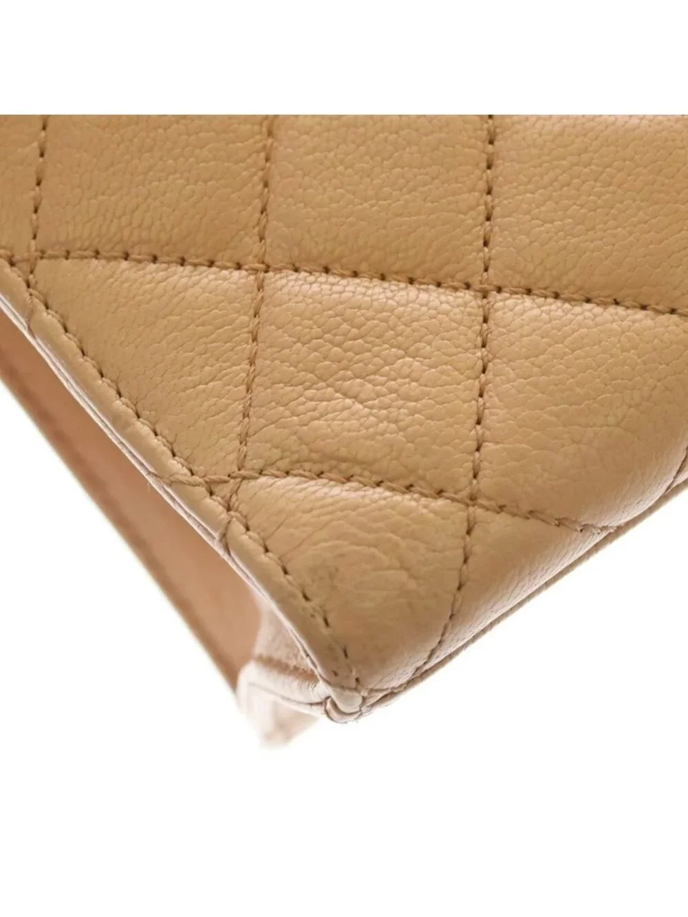 Chanel 2.55 Chain Shoulder Bag Pink Beige Calf Leather Gold